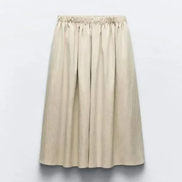 Zara Black Top with Cream Midi Skirt - Picture 6 of 6